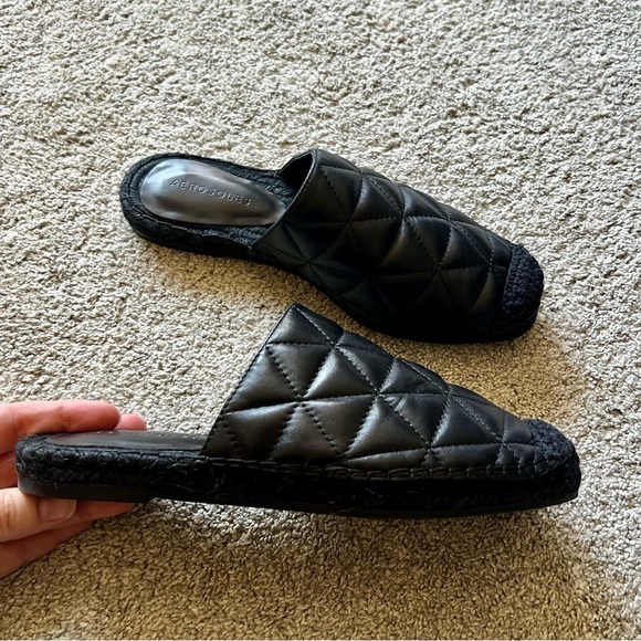 AEROSOLES OLSON Size 7 Quilted ESPADRILLE SLIDE MULES Slip On Loafer Flats - Picture 1 of 4